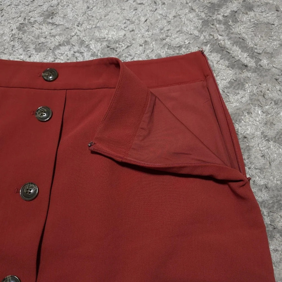 ANN TAYLOR FACTORY Nwt Rust Spice Faux Button Front Mini A-line Skirt, Size 16 - Picture 6 of 13